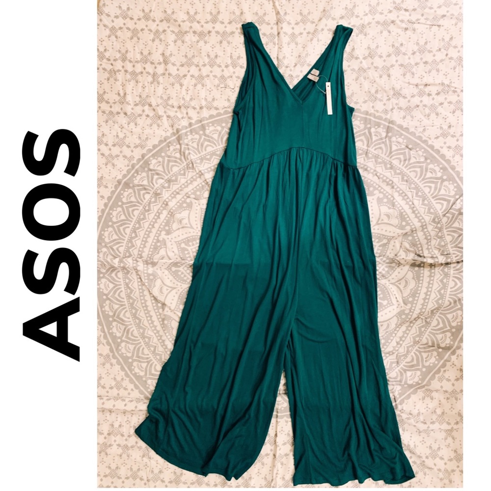 ASOS NWT jumpsuit / romper Wide leg Emerald Green size US 6